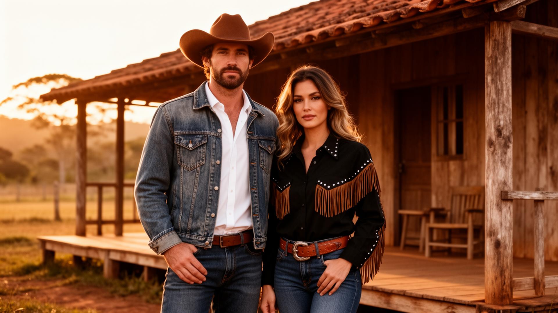 Casal country na fazenda